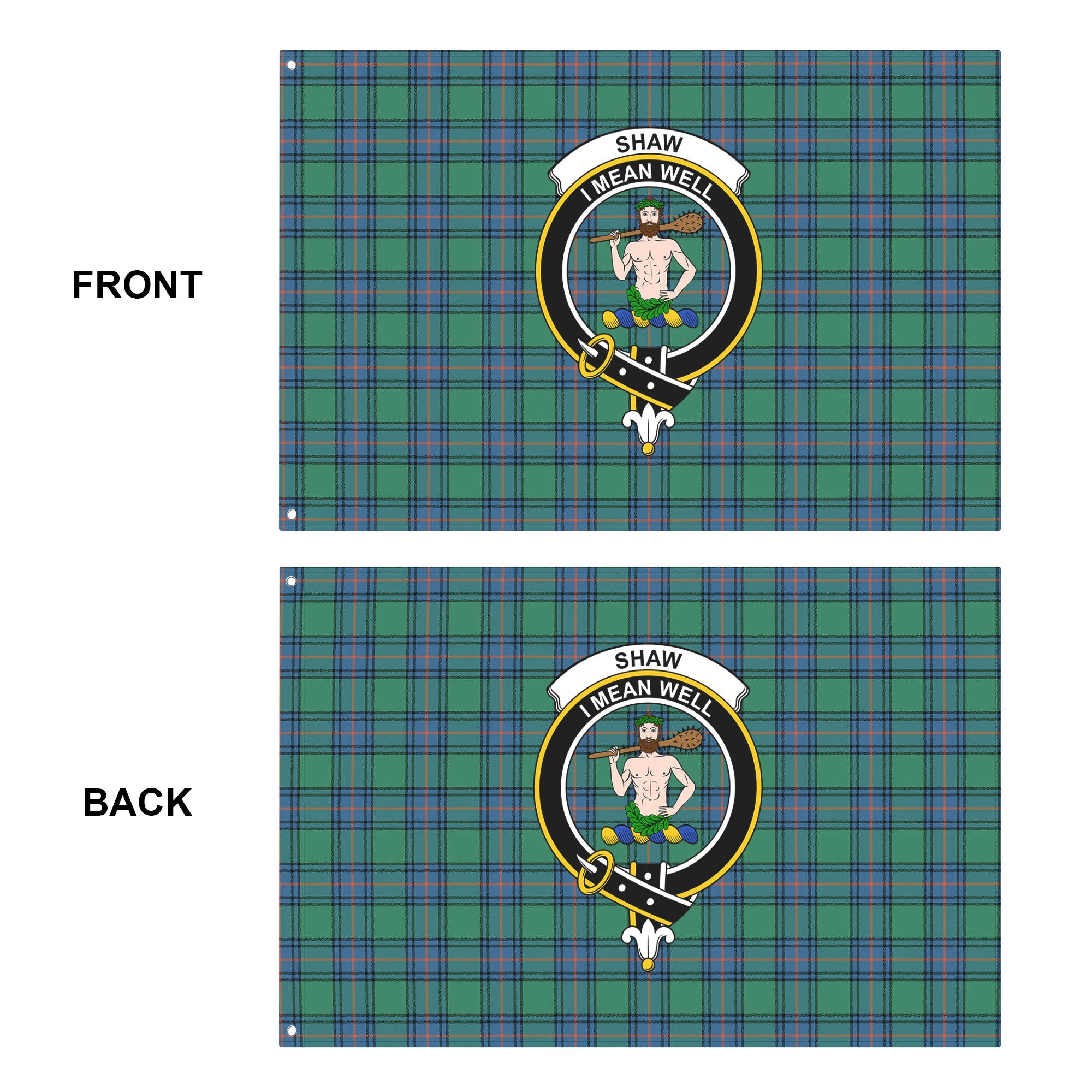 Shaw (of Sauchie) Ancient Tartan Crest House Flag