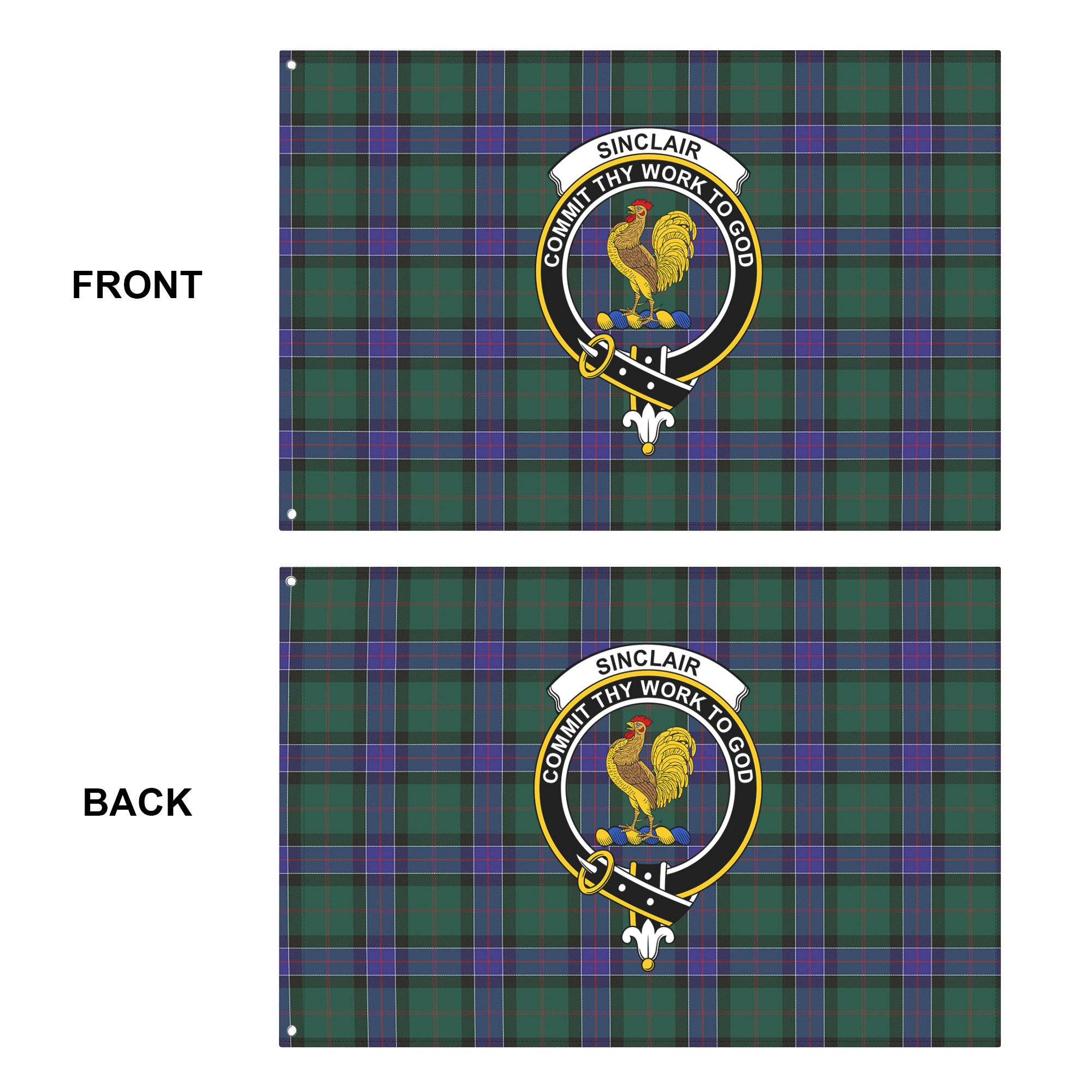 Sinclair Hunting Modern Tartan Crest House Flag