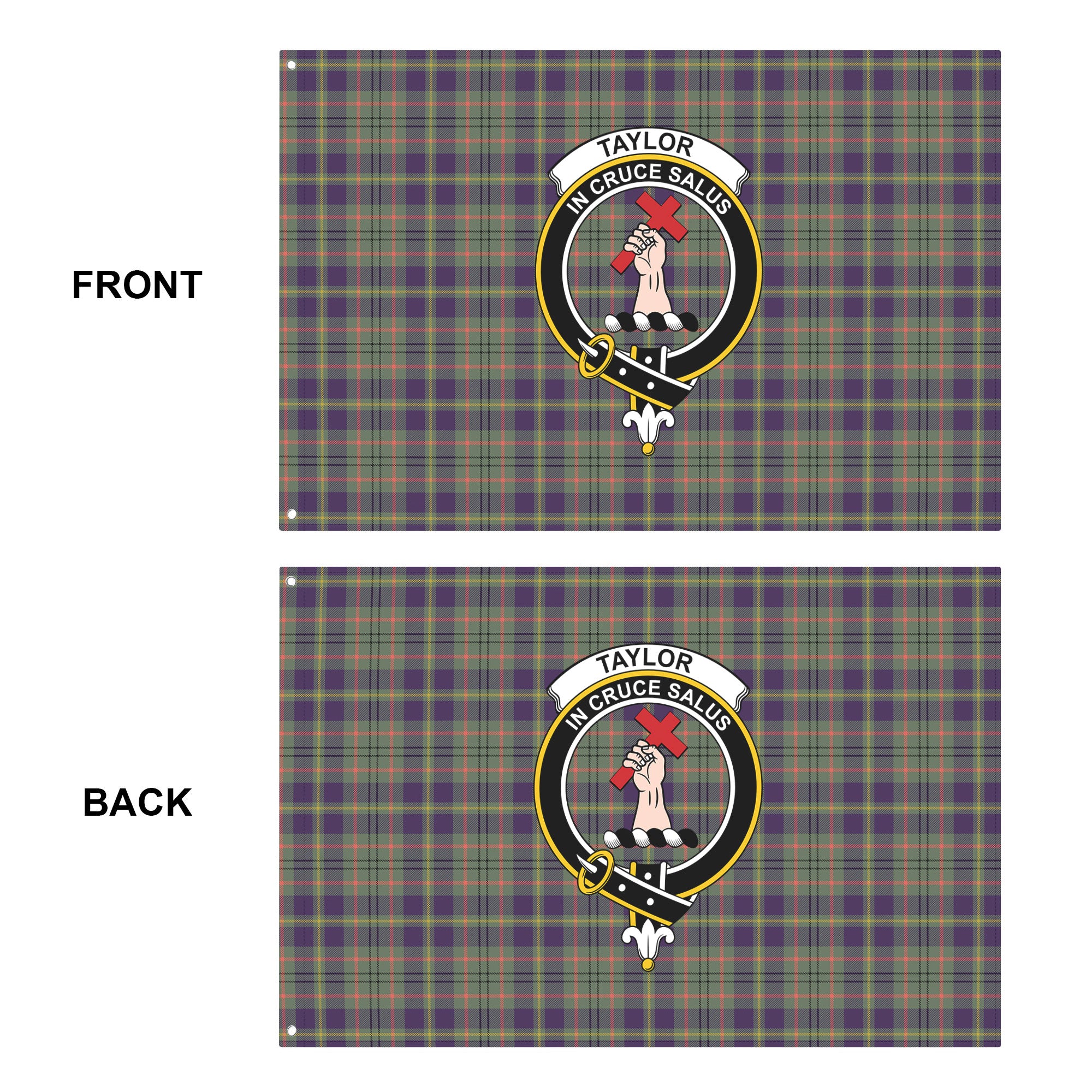 Taylor Weathered Tartan Crest House Flag