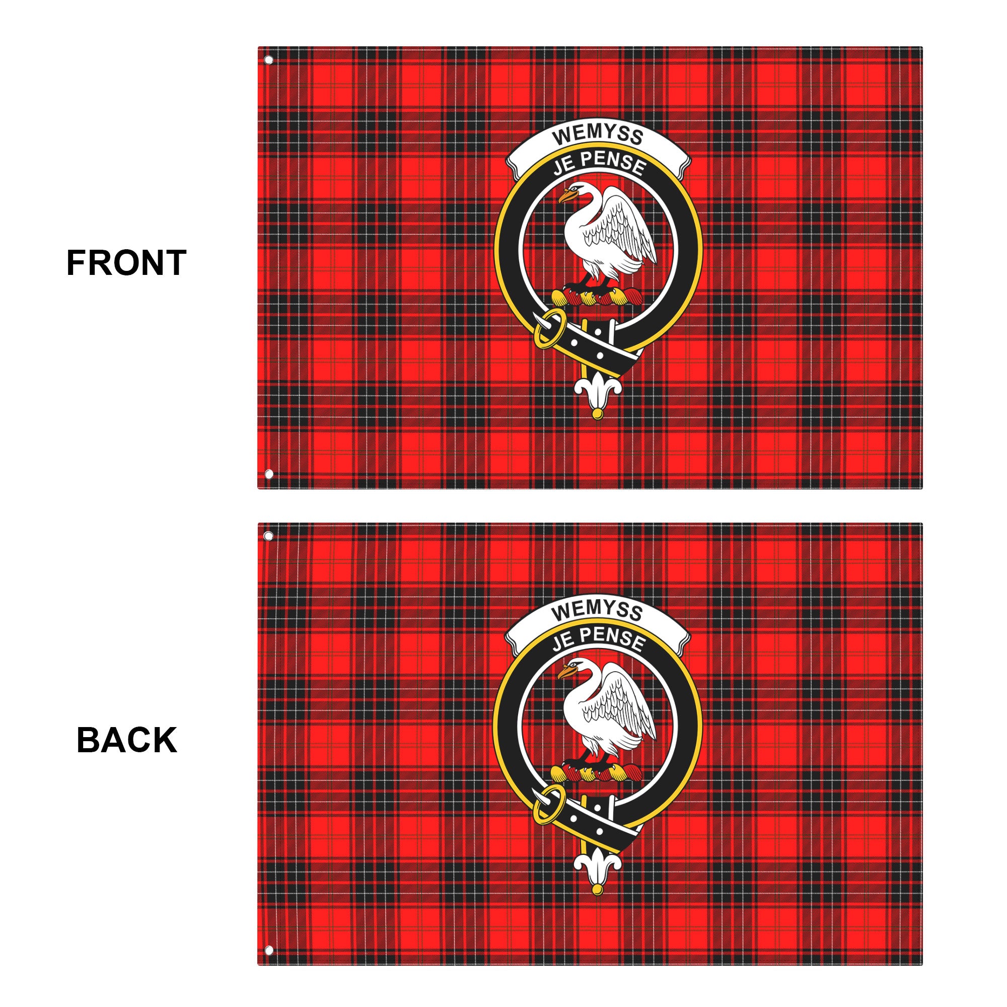 Wemyss Modern Tartan Crest House Flag