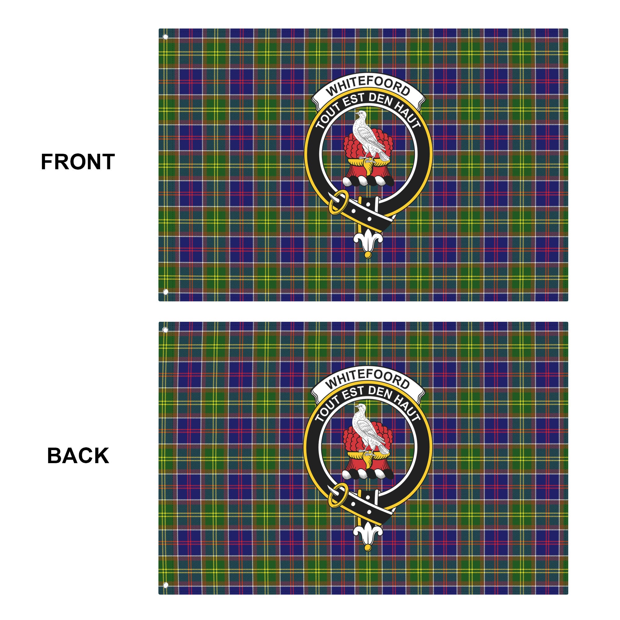 Whitefoord Tartan Crest House Flag