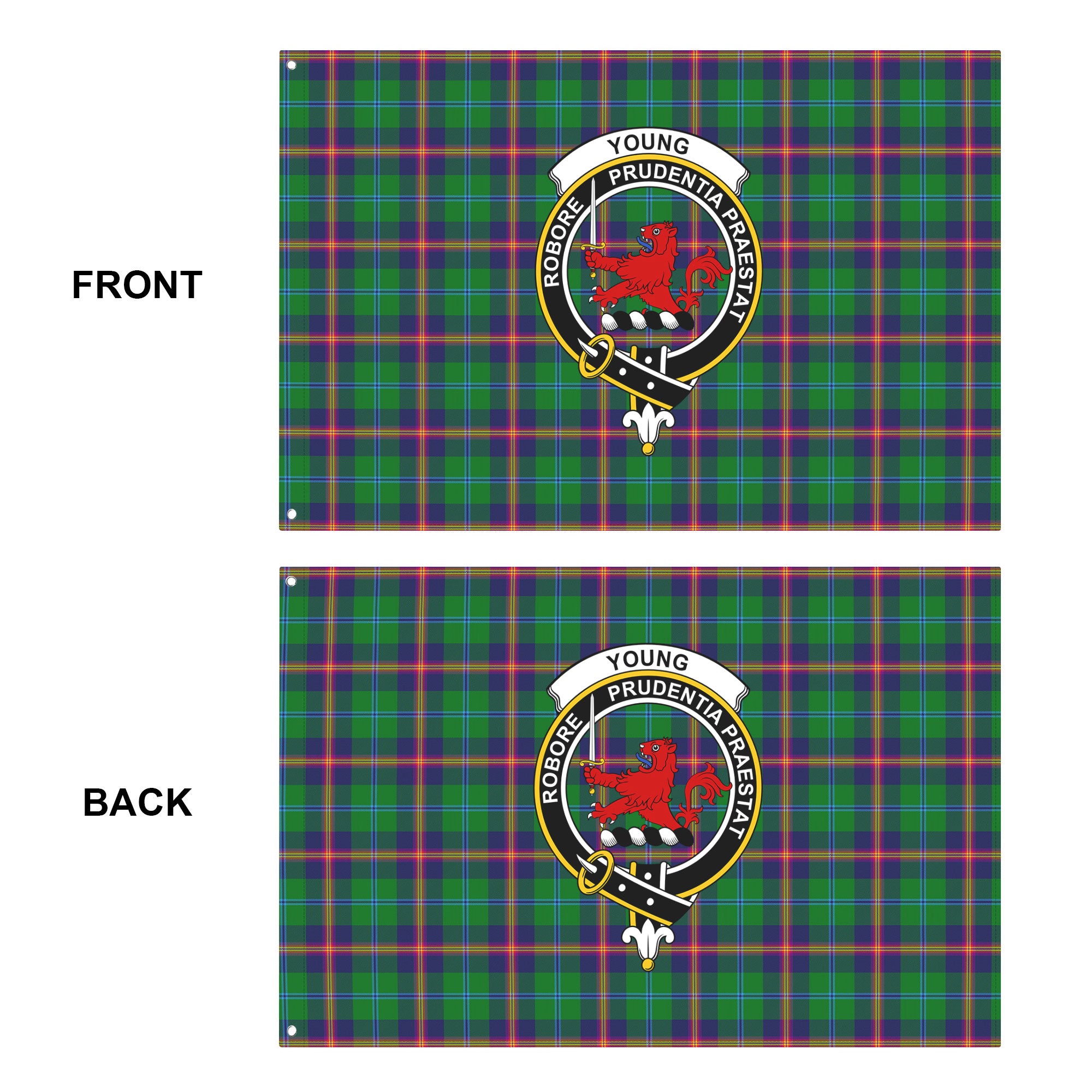 Young Modern Tartan Crest House Flag