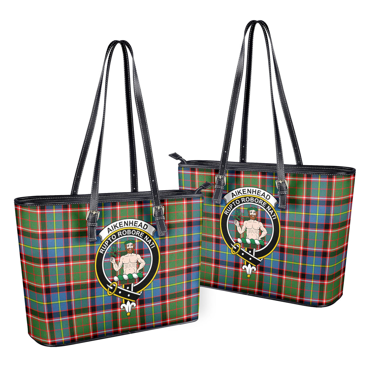 Aikenhead Tartan Crest Leather Tote Bag