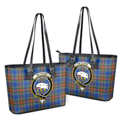 Bethune Ancient Tartan Crest Leather Tote Bag