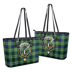 Blackadder Tartan Crest Leather Tote Bag