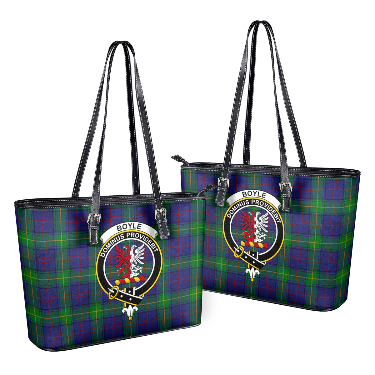 Boyle Tartan Crest Leather Tote Bag