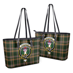 Buchanan Hunting Tartan Crest Leather Tote Bag