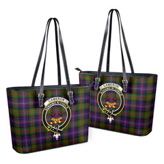 Cameron of Erracht Modern Tartan Crest Leather Tote Bag