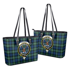 Forbes Ancient Tartan Crest Leather Tote Bag