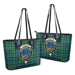 Forsyth Ancient Tartan Crest Leather Tote Bag