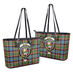 Glass Tartan Crest Leather Tote Bag