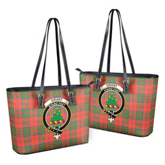 Grant Ancient Tartan Crest Leather Tote Bag