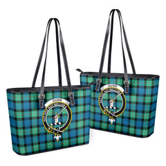 Gunn Ancient Tartan Crest Leather Tote Bag