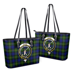 Gunn Modern Tartan Crest Leather Tote Bag