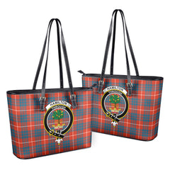 Hamilton Ancient Tartan Crest Leather Tote Bag