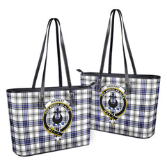 Hannay Modern Tartan Crest Leather Tote Bag