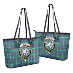 Inglis Ancient Tartan Crest Leather Tote Bag