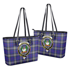 Kinnaird Tartan Crest Leather Tote Bag