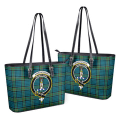 Kirkpatrick Ancient Tartan Crest Leather Tote Bag