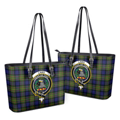 Laws Tartan Crest Leather Tote Bag