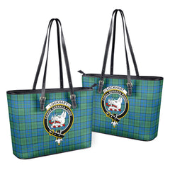 Lockhart Tartan Crest Leather Tote Bag