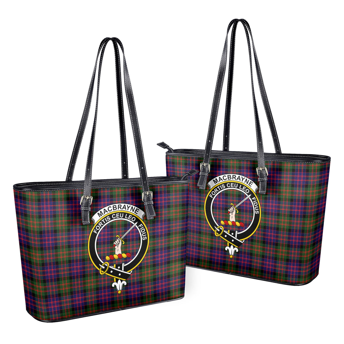 MacBrayne Tartan Crest Leather Tote Bag