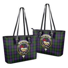 MacDonald Tartan Crest Leather Tote Bag