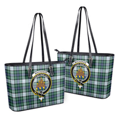 MacKenzie Dress Ancient Tartan Crest Leather Tote Bag