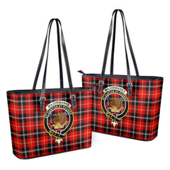 Majoribanks Tartan Crest Leather Tote Bag