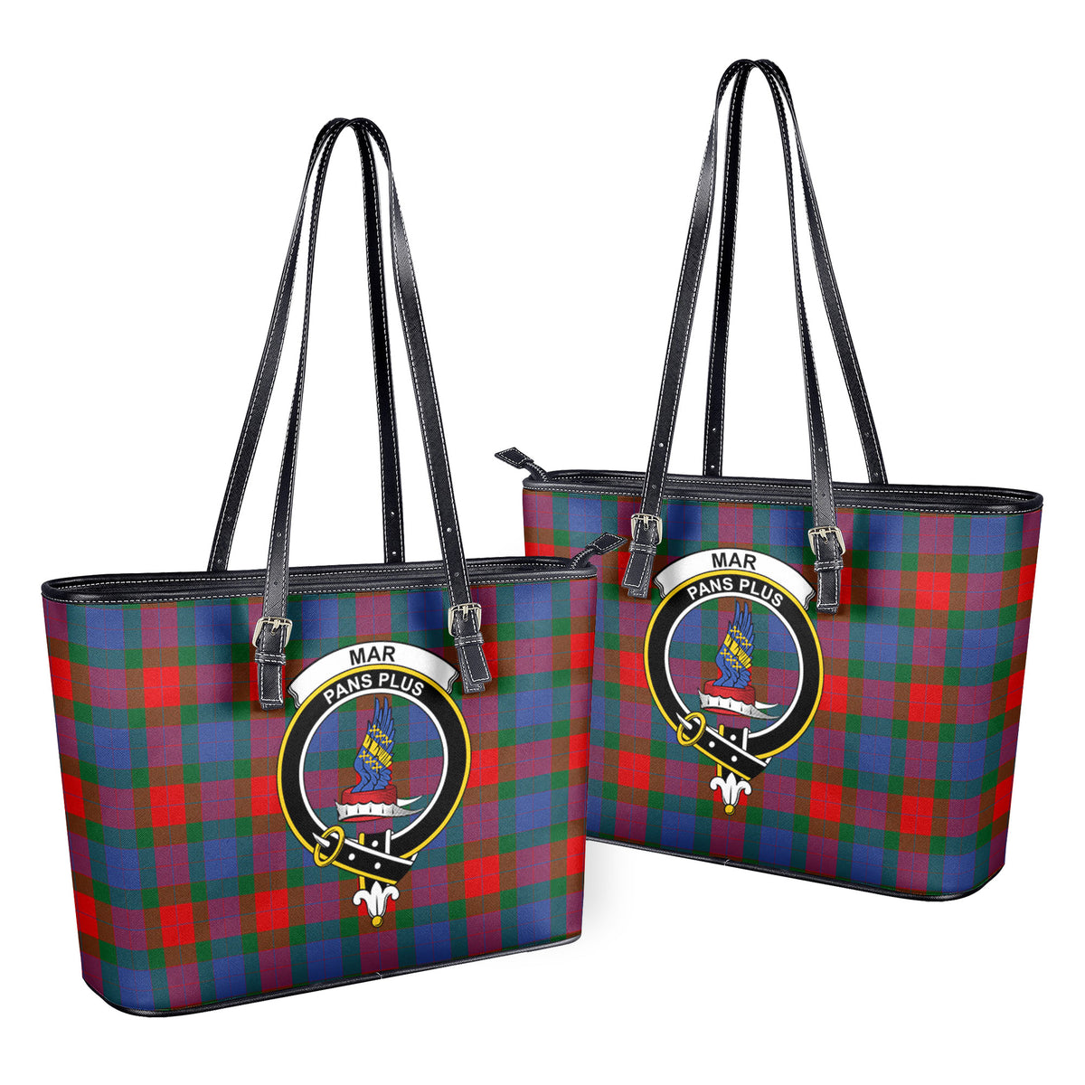 Mar Tartan Crest Leather Tote Bag