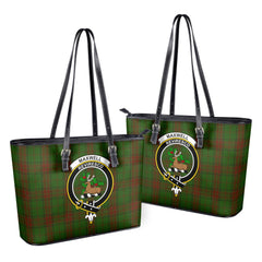 Maxwell Hunting Tartan Crest Leather Tote Bag