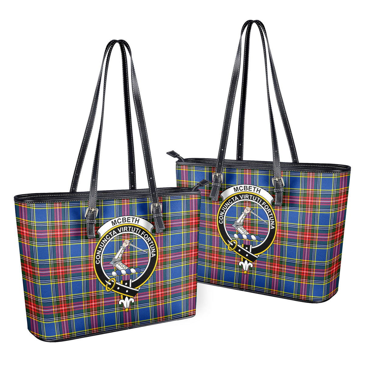 McBeth Modern Tartan Crest Leather Tote Bag