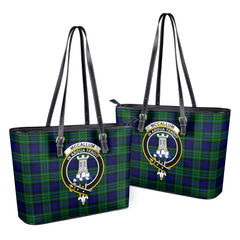 McCallum Modern Tartan Crest Leather Tote Bag