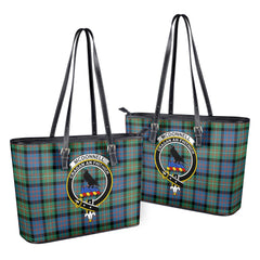 McDonnell of Glengarry Ancient Tartan Crest Leather Tote Bag