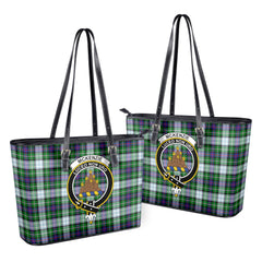 McKenzie Dress Modern Tartan Crest Leather Tote Bag