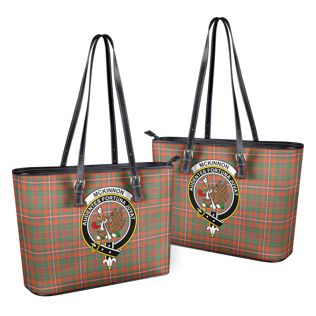 McKinnon Ancient Tartan Crest Leather Tote Bag