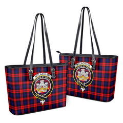 McLachlan Modern Tartan Crest Leather Tote Bag