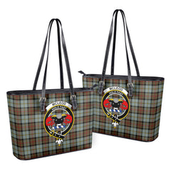 McLeod of Harris Weathered Tartan Crest Leather Tote Bag