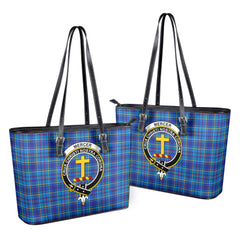 Mercer Modern Tartan Crest Leather Tote Bag