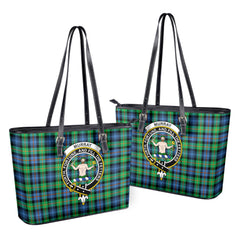 Murray of Atholl Ancient Tartan Crest Leather Tote Bag