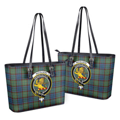 Nicolson Hunting Ancient Tartan Crest Leather Tote Bag