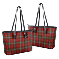 Peacock Tartan Leather Tote Bag