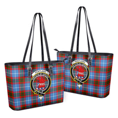 Pentland Tartan Crest Leather Tote Bag