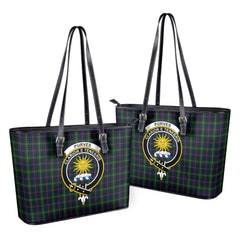 Purves Tartan Crest Leather Tote Bag