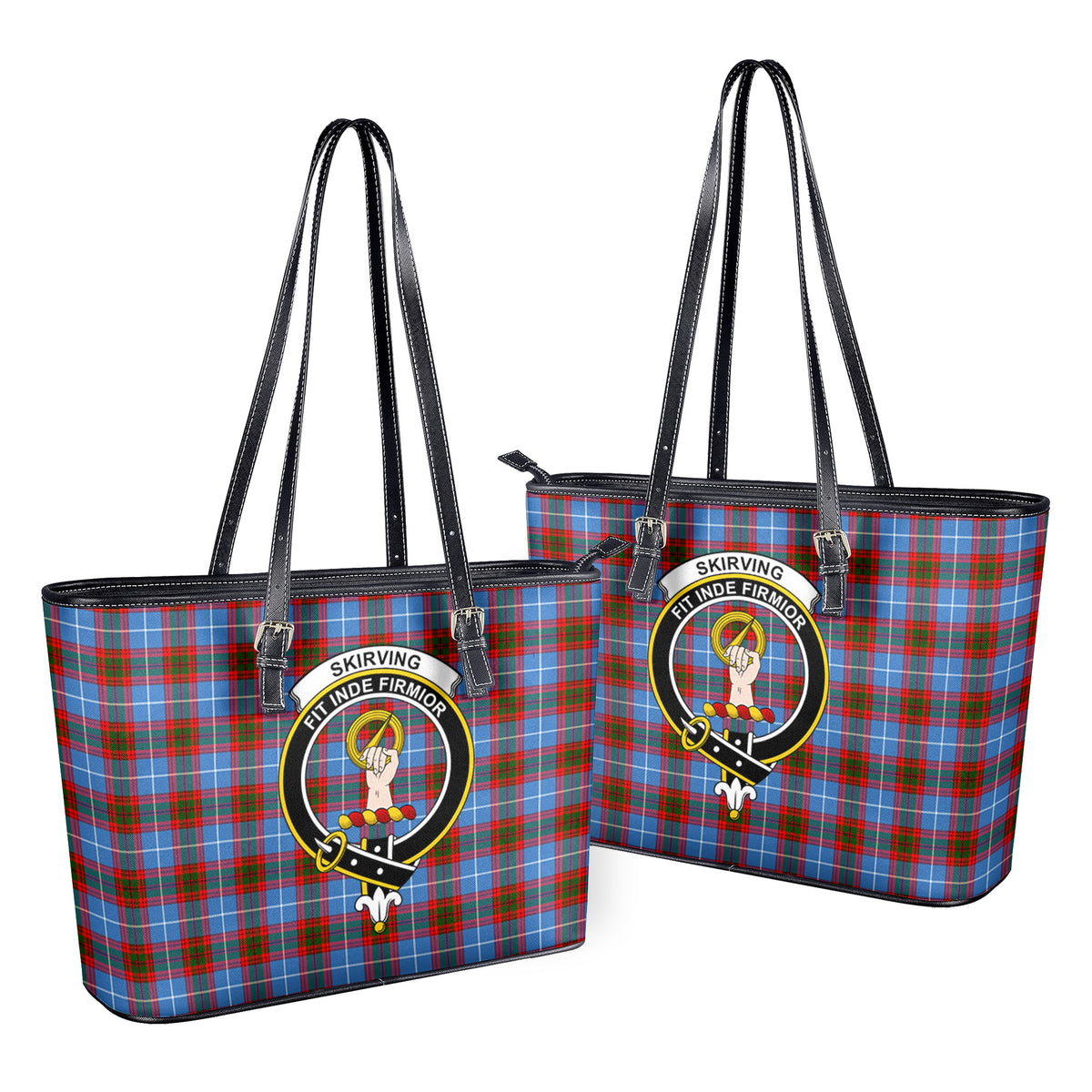 Skirving Tartan Crest Leather Tote Bag