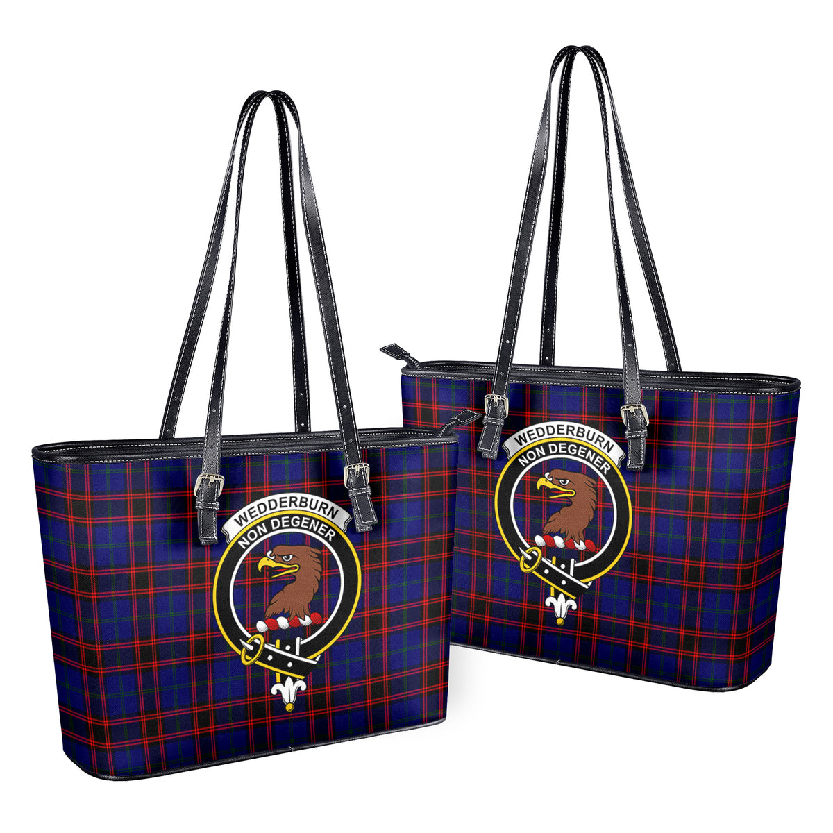 Wedderburn Tartan Crest Leather Tote Bag