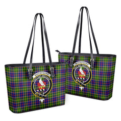 Whitefoord Tartan Crest Leather Tote Bag