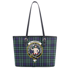 Allardice Tartan Crest Leather Tote Bag