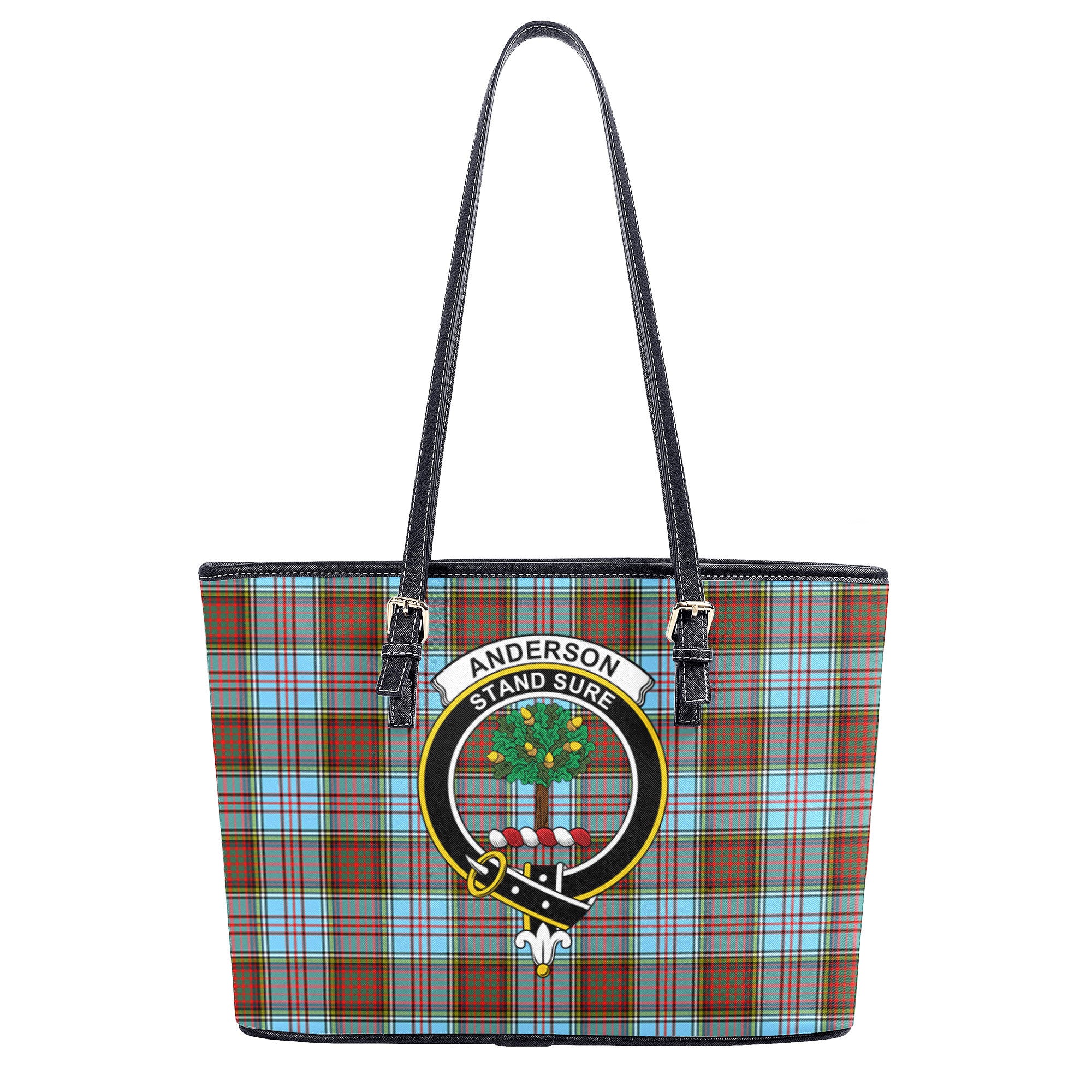 Anderson Ancient Tartan Crest Leather Tote Bag