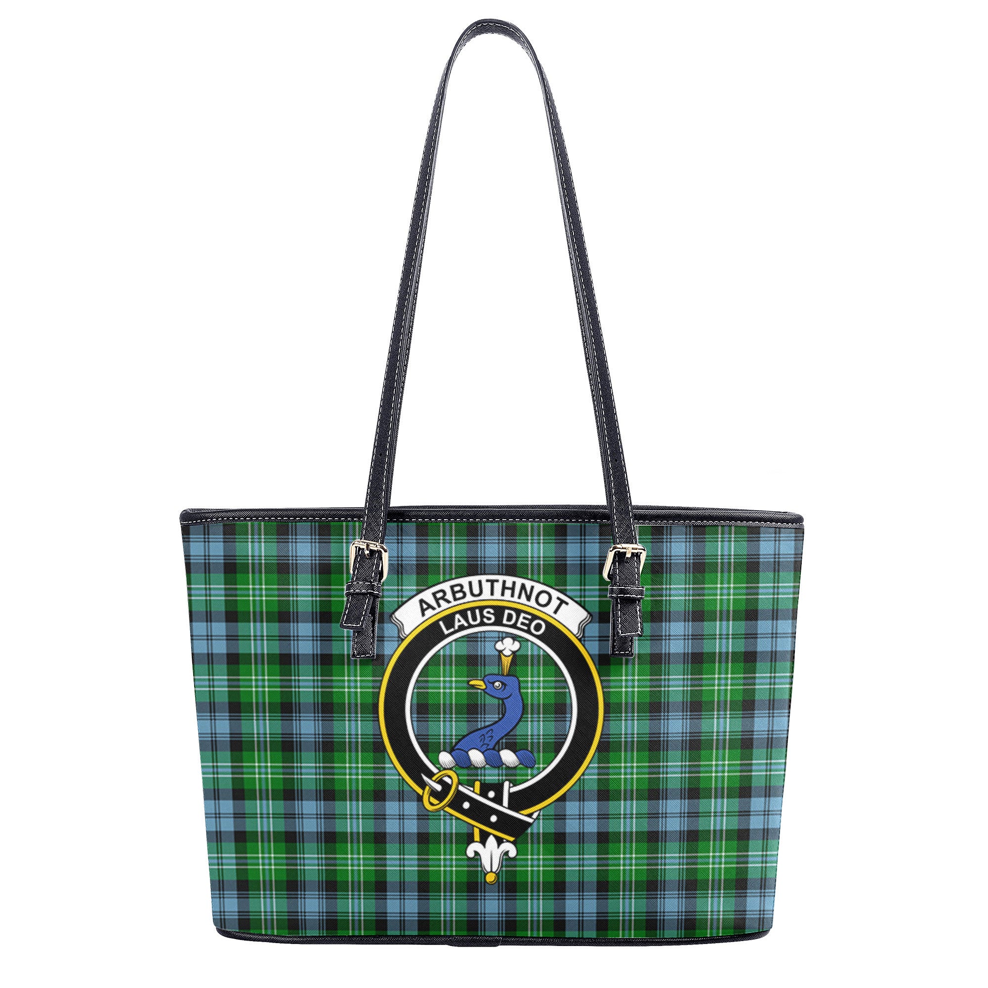 Arbuthnot Ancient Tartan Crest Leather Tote Bag